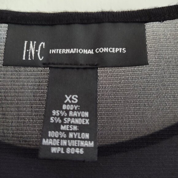 Ladies SZ XS Inc Black Three-Quarter Sleeve Top - Picture 4 of 4